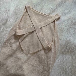 Massimo Dutti Woven Cross Back Knit Tank